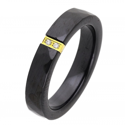 PIERŚCIONEK POZŁACANY CERAMIC 4 MM S. STEEL TTM XUPING 60354