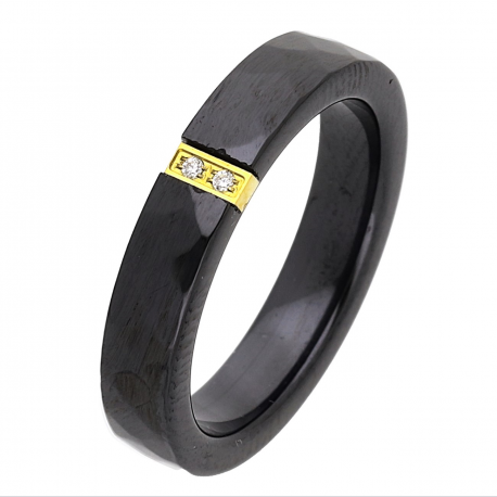 PIERŚCIONEK POZŁACANY CERAMIC 4 MM S. STEEL TTM XUPING 60354