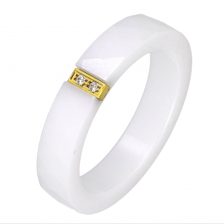 PIERŚCIONEK POZŁACANY CERAMIC 4 MM S. STEEL TTM XUPING 60355