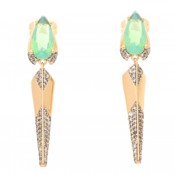 KOLCZYKI POZŁACANE 41/8 MM EMERALD MOON ELEGANCE XUPING 60412