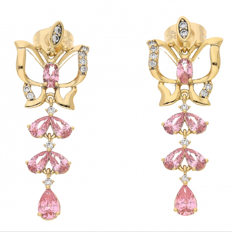 KOLCZYKI POZŁACANE 40/14 MM ELEGANCE XUPING 60427