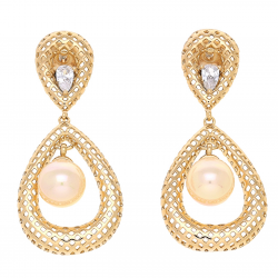 KOLCZYKI POZŁACANE 40/18 MM AŻUROWA ELEGANCJA XUPING 60685