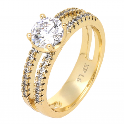 PIERŚCIONEK POZŁACANY 6 MM ZARĘCZYNOWY NA BOGATO XUPING 60830