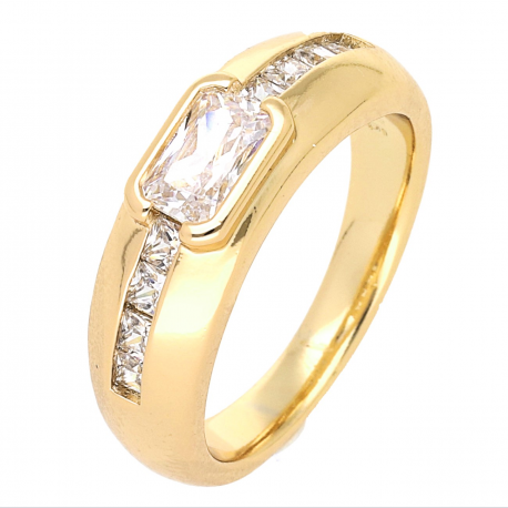 PIERŚCIONEK POZŁACANY 7 MM BRYLANTOWA ELEGANCJA XUPING 61543