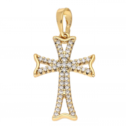 ZAWIESZKA POZŁACANA 32/16 MM KRZYŻYK XUPING 61663