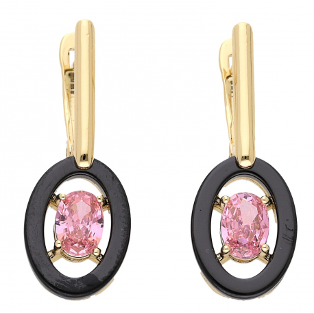 KOLCZYKI POZŁACANE CERAMICZNE 29/11 MM XUPING 61917