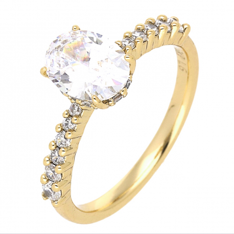 PIERŚCIONEK POZŁACANY 8 MM BRYLANT XUPING 62008