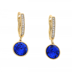 KOLCZYKI POZŁACANE 27/10 SAPPHIRE CRYSTAL XUPING 62311