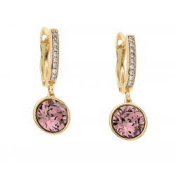 KOLCZYKI POZŁACANE 27/10 ROSE CRYSTAL XUPING 62313