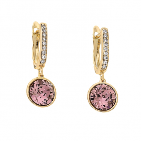 KOLCZYKI POZŁACANE 27/10 ROSE CRYSTAL XUPING 62313