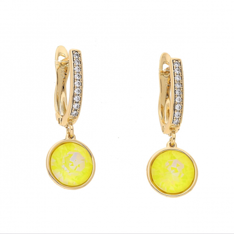 KOLCZYKI POZŁACANE 27/10 YELLOW DELITE CRYSTAL XUPING 62315