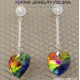 KOLCZYKI RODOWANE SERDUSZKA WISZĄCE VITRAL MEDIUM CRYSTAL FROM SWAROVSKI® XUPING 3334