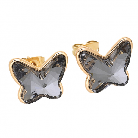 KOLCZYKI POZŁACANE 12/14 MM SILVER NIGHT CRYSTAL XUPING 62715