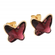 KOLCZYKI POZŁACANE 12/14 MM FUCHSIA CRYSTAL XUPING 62717