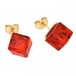 KOLCZYKI POZŁACANE 11 MM SIAM CUBE CRYSTAL XUPING 62721