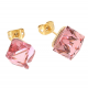 KOLCZYKI POZŁACANE 11 MM ROSE CUBE CRYSTAL XUPING 62722