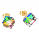 KOLCZYKI POZŁACANE 11 MM VITRAIL CUBE CRYSTAL XUPING 62728