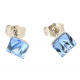 KOLCZYKI PLATYNOWANE 8 MM SAPPHIRE LIGHT CUBE CRYSTAL XUPING 62741