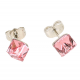 KOLCZYKI PLATYNOWANE 8 MM ROSE CUBE CRYSTAL XUPING 62743