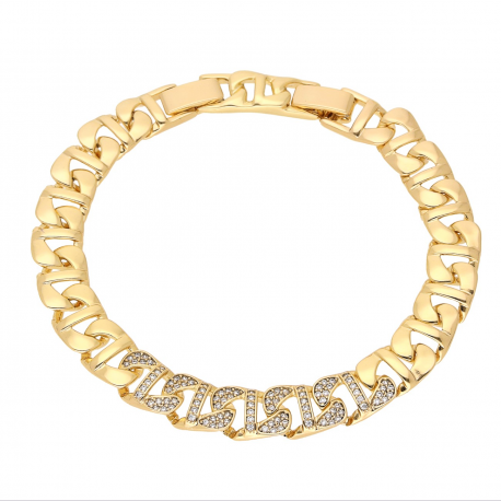BRANSOLETKA POZŁACANA 19-17 CM 8 MM LUXURY XUPING 62812