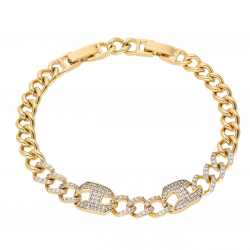 BRANSOLETKA POZŁACANA 19,5-17 CM 10 MM LUXURY XUPING 62813