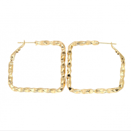 KOLCZYKI POZŁACANE 34/4 MM ZŁOTE KWADRATY XUPING 63139