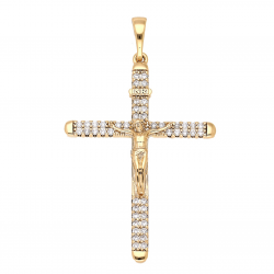 ZAWIESZKA POZŁACANA 48/28 MM KRZYŻYK BRYLANTOWY XUPING 63340
