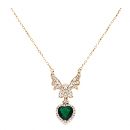 CELEBRYTKA POZŁACANA 42+3 CM SZMARAGDOWE SERCE XUPING 63456