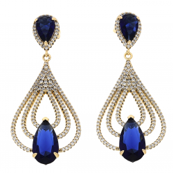 KOLCZYKI POZŁACANE 49/21 MM ROYAL LUXURY XUPING 63563