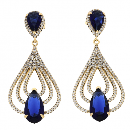 KOLCZYKI POZŁACANE 49/21 MM ROYAL LUXURY XUPING 63563