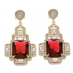 KOLCZYKI POZŁACANE 45/23 MM ROYAL LUXURY XUPING 63568