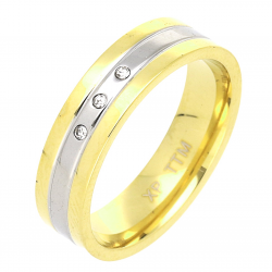 PIERŚCIONEK POZŁACANY 5 MM S. STEEL TTM XUPING 63587