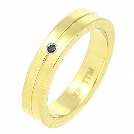 PIERŚCIONEK POZŁACANY 4 MM S. STEEL TTM XUPING 63588