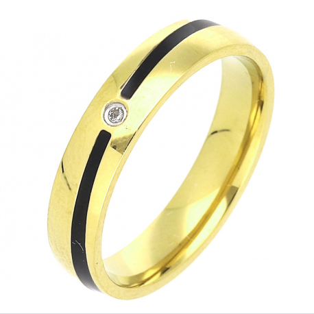 PIERŚCIONEK POZŁACANY 4 MM S. STEEL TTM XUPING 63589