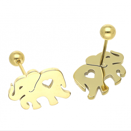 KOLCZYKI POZŁACANE PIERCING 11/15 MM S, STEEL TTM XUPING 63735