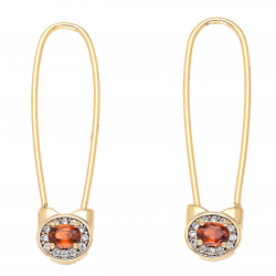 KOLCZYKI POZŁACANE 32/9 MM ZŁOTA AGRAFA XUPING 63881