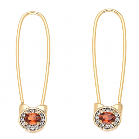 KOLCZYKI POZŁACANE 32/9 MM ZŁOTA AGRAFA XUPING 63881