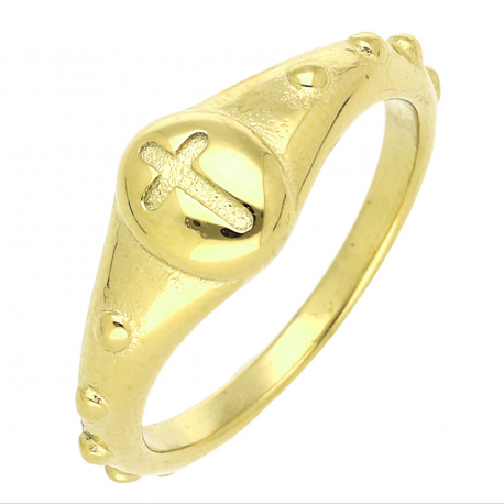 PIERŚCIONEK POZŁACANY 7 MM S. STEEL TTM XUPING 63917