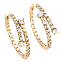 KOLCZYKI POZŁACANE 31/7 MM BRYLANTOWE KOŁA XUPING 64125