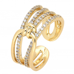 PIERŚCIONEK POZŁACANY 9 MM ZŁOTY SUPEŁEK XUPING 64199