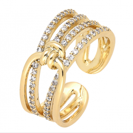 PIERŚCIONEK POZŁACANY 9 MM ZŁOTY SUPEŁEK XUPING 64199