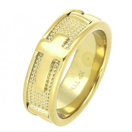 PIERŚCIONEK POZŁACANY 7 MM S. STEEL TTM XUPING 64220