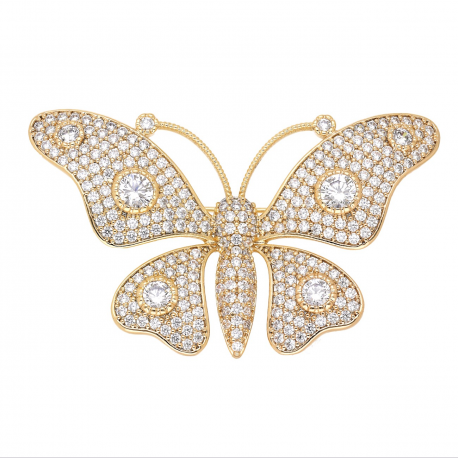 BROSZKA POZŁACANA 34/55 MM BRYLANTOWY MOTYL XUPING 64422