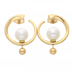 KOLCZYKI POZŁACANE 3 W 1 31/24 MM PEREŁKI XUPING 64535