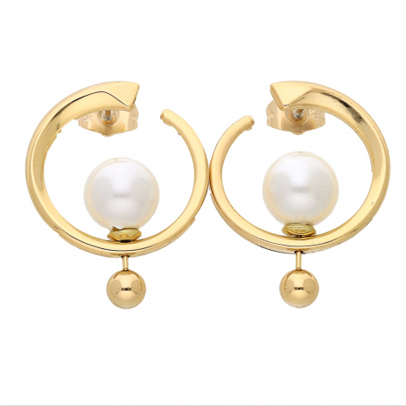 KOLCZYKI POZŁACANE 3 W 1 31/24 MM PEREŁKI XUPING 64535