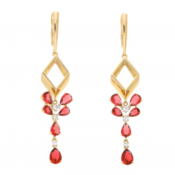 KOLCZYKI POZŁACANE 75/14 MM LUXURY RUBINOWE XUPING 64618