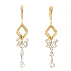 KOLCZYKI POZŁACANE 75/14 MM LUXURY BRYLANTOWE XUPING 64620