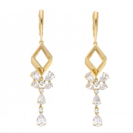 KOLCZYKI POZŁACANE 75/14 MM LUXURY BRYLANTOWE XUPING 64620