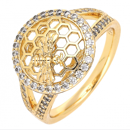 PIERŚCIONEK POZŁACANY 14 MM MIODŹIO XUPING 64633