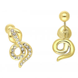 KOLCZYKI POZŁACANE PIERCING 16/8 MM S, STEEL TTM XUPING 64725